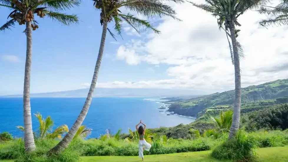 travel nurse doing yoga