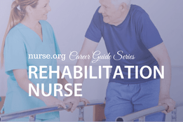 Nurse helping older man rehabilitate in a hospital