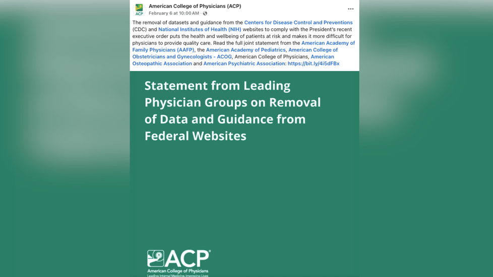 Top Medical Groups Slam Feds for Erasing Crucial Health Data Websites