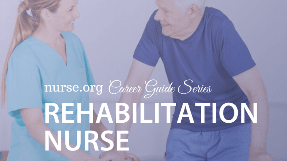 Nurse helping older man rehabilitate in a hospital