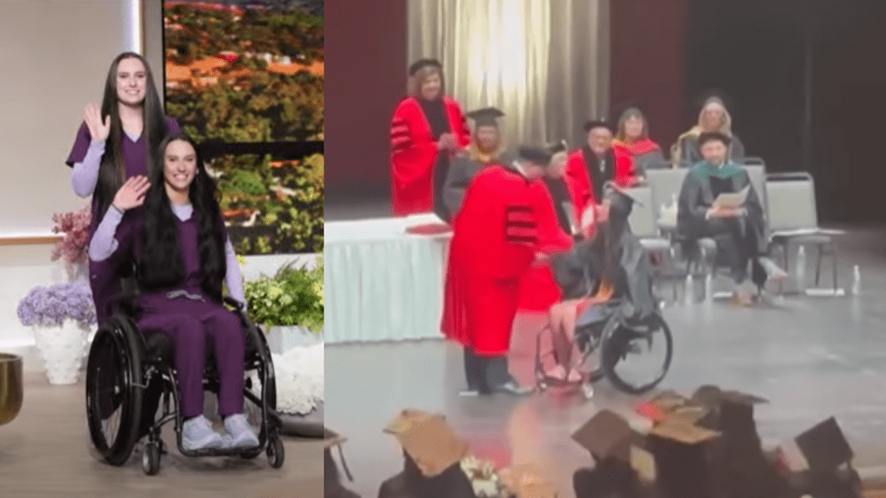 Nursing Student, Paralyzed In a Drive By Shooting, Graduates With Twin Sister
