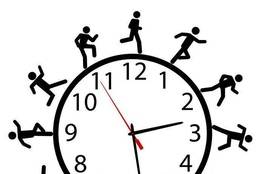 Stick figure running around a ticking clock