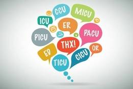 Bubble text showing different common hospital acronyms