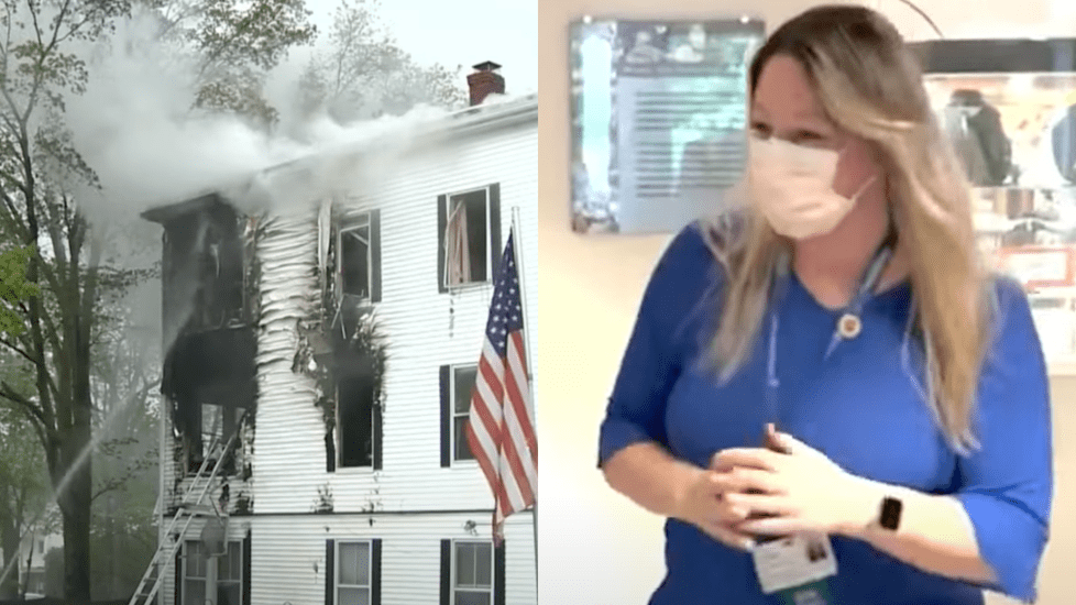 Off Duty Nurse Rescues Family in a House Fire, Then Goes To Work After