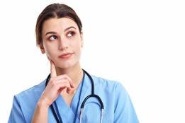 Female nurse thinking