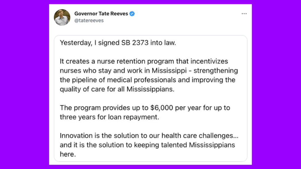 MS To Give New Nurses $6000 Incentive For Retention Efforts, Loan Repayment