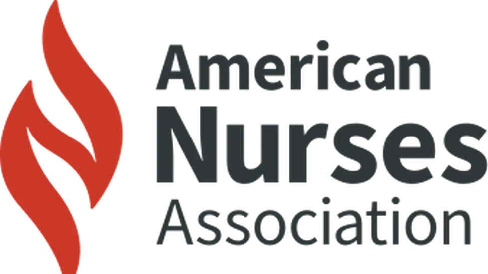 American Nurses Association logo featuring a stylized red flame symbol to the left of the organization’s name in black and bolded “Nurses.”