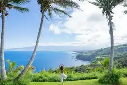 travel nurse doing yoga
