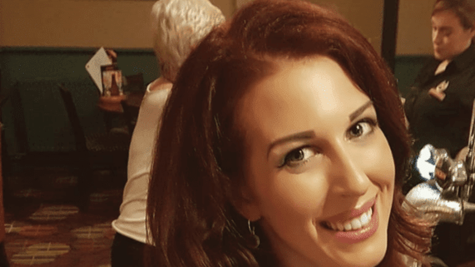 Nurse Rhian Collins smiling at event