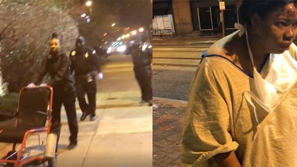 Wearing A Hospital Gown - Video Shows Woman Allegedly 'Dumped' Outside Baltimore Hospital